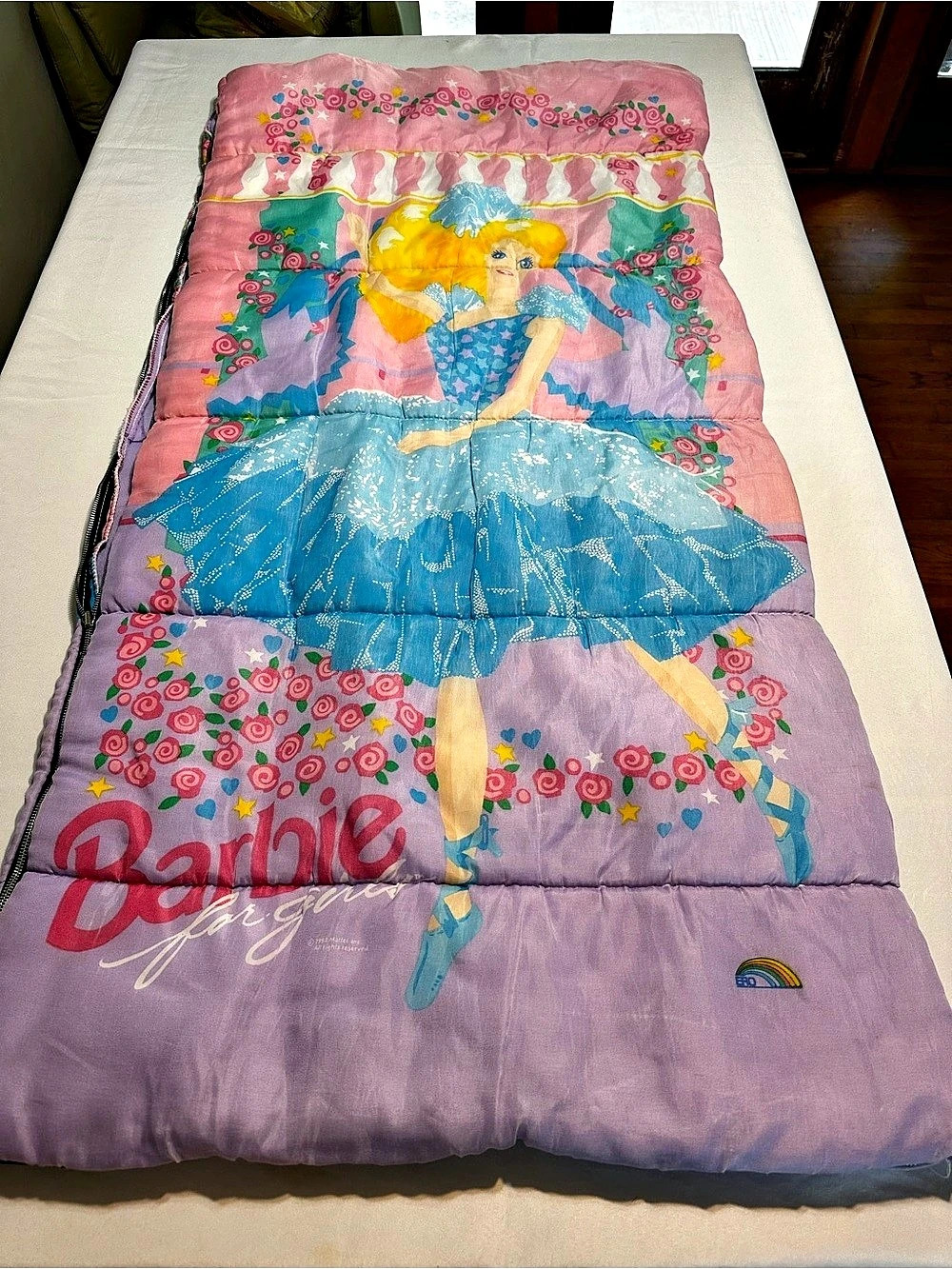 Vintage Barbie sleeping bag Purple & Pink 1992